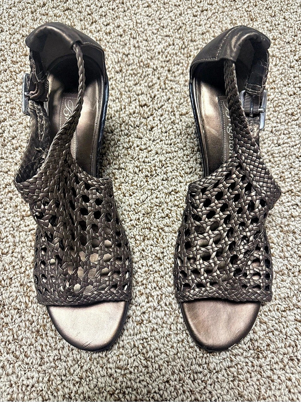 Brighton Woven Black Wedge Sandals